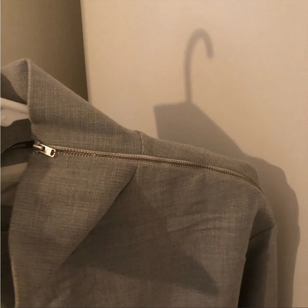 Zara really cool grey crop shirt with attached white button down. Size medium. - Picture 7 of 10